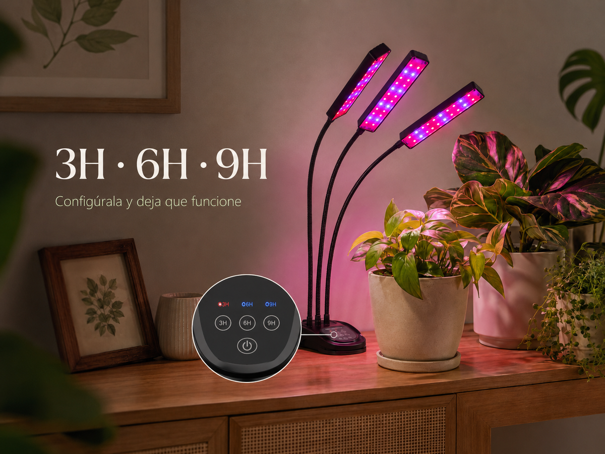 Grow Light LED 360° para Plantas de Interior