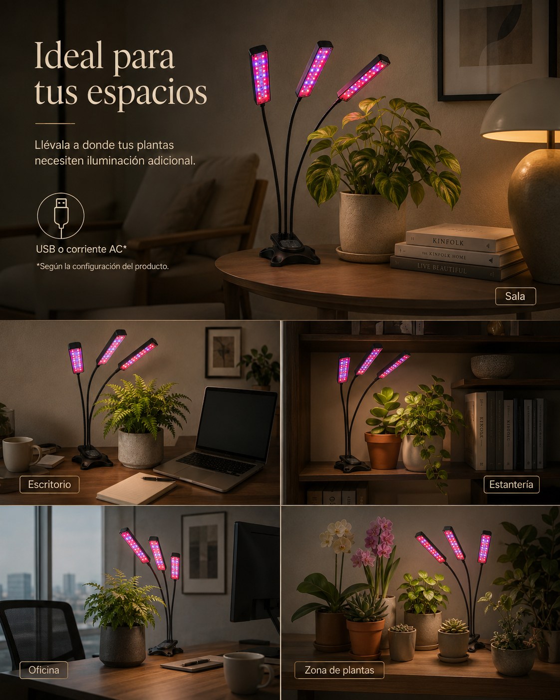 Ideal para tus espacios: sala, escritorio, estantería, oficina y zona de plantas